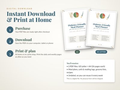 Instant download and print at home: US Letter and A4