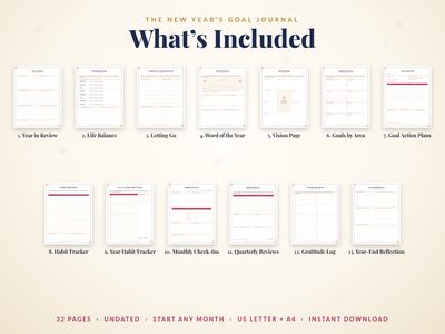 What's included: 13 journal page types