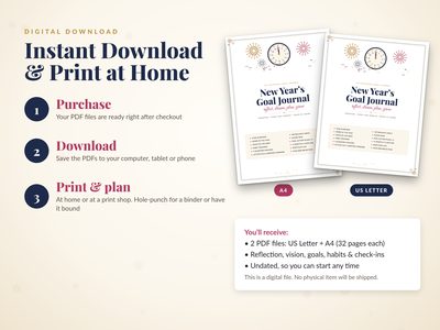 Instant download and print at home: US Letter and A4