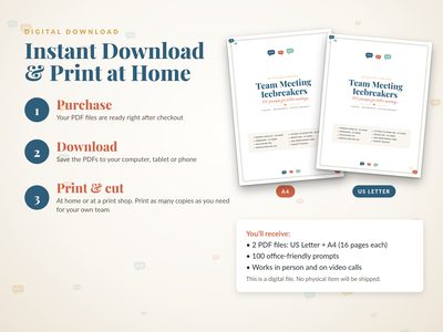 Instant download and print at home: US Letter and A4