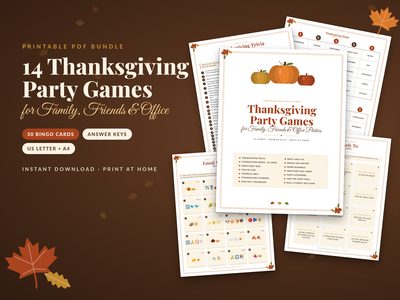 14 Thanksgiving Party Games for family, friends and office parties